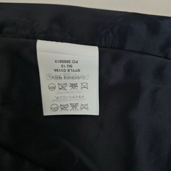 J.Crew Women's Navy Blue/White Chevron Stripe Pattern Pencil Skirt Size 00 - Picture 11 of 13